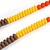 Long Chunky Resin Bead Necklace In Yellow/ Brown/ Orange - 86cm Long - view 5