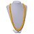 Long Chunky Resin Bead Necklace In Yellow - 86cm Long - view 2