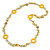 Long Yellow Pearl, Shell and Resin Ring with Silver Tone Chain Necklace - 104cm Long - view 3