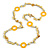 Long Yellow Pearl, Shell and Resin Ring with Silver Tone Chain Necklace - 104cm Long - view 4