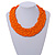 Wide Chunky Orange Glass Bead Plaited Necklace - 53cm L - view 2