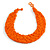 Wide Chunky Orange Glass Bead Plaited Necklace - 53cm L - view 3