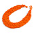 Wide Chunky Orange Glass Bead Plaited Necklace - 53cm L - view 4