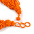 Wide Chunky Orange Glass Bead Plaited Necklace - 53cm L - view 6