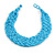 Wide Chunky Light Blue Glass Bead Plaited Necklace - 53cm L - view 3