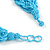 Wide Chunky Light Blue Glass Bead Plaited Necklace - 53cm L - view 6