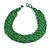 Wide Chunky Apple Green Glass Bead Plaited Necklace - 53cm L - view 3