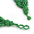 Wide Chunky Apple Green Glass Bead Plaited Necklace - 53cm L - view 6