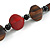 Chunky Dark Red/ Brown/ Black Wooden Bead Necklace - 80cm Long - view 2