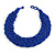 Wide Chunky Blue Glass Bead Plaited Necklace - 53cm L - view 3