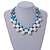 White/ Light Blue/ Grey Resin Beaded Cotton Cord Necklace - 40cm L - Adjustable up to 48cm L - view 2