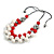 White/ Red/ Grey Resin Beaded Cotton Cord Necklace - 40cm L - Adjustable up to 48cm L - view 6