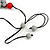 White/ Red/ Grey Resin Beaded Cotton Cord Necklace - 40cm L - Adjustable up to 48cm L - view 7