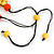 White/ Orange/ Yellow Resin Beaded Cotton Cord Necklace - 40cm L - Adjustable up to 48cm L - view 7