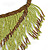 Statement Glass Bead Bib Style/ Fringe Necklace In Lime Green/ Bronze - 40cm Long/ 17cm Front Drop - view 5