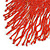 Statement Glass Bead Bib Style/ Fringe Necklace In Brick Red - 40cm Long/ 17cm Front Drop - view 4