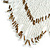 Statement Glass Bead Bib Style/ Fringe Necklace In Snow White/ Bronze - 40cm Long/ 17cm Front Drop - view 5