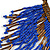 Statement Glass Bead Bib Style/ Fringe Necklace In Blue/ Bronze - 40cm Long/ 17cm Front Drop - view 5