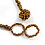 Statement Glass Bead Bib Style/ Fringe Necklace In Blue/ Bronze - 40cm Long/ 17cm Front Drop - view 7
