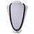 Long Chunky Resin Bead Necklace In Chocolate Brown - 86cm Long - view 2