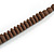 Long Chunky Resin Bead Necklace In Chocolate Brown - 86cm Long - view 5