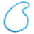 Long Chunky Resin Bead Necklace In Light Blue - 86cm Long - view 5