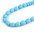Long Chunky Resin Bead Necklace In Light Blue - 86cm Long - view 3