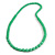 Long Chunky Resin Bead Necklace In Light Green - 86cm Long - view 4