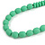 Long Chunky Resin Bead Necklace In Light Green - 86cm Long - view 5