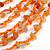 Statement Long Layered Multistrand Glass Bead and Semiprecious Stone Necklace In Orange - 84cm Long - view 4