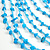 Statement Long Layered Multistrand Glass Bead and Semiprecious Stone Necklace In Light Blue - 86cm Long - view 3