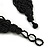 Wide Chunky Black Glass Bead Plaited Necklace - 53cm L - view 6