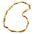 Stylish Lemon Yellow Semiprecious Stone, Mustard Sea Shell Nugget Necklace - 82cm Long - view 3