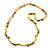 Stylish Lemon Yellow Semiprecious Stone, Mustard Sea Shell Nugget Necklace - 82cm Long - view 4
