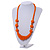 Chunky Orange Glass and Shell Bead Necklace - 70cm L - view 2