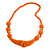 Chunky Orange Glass and Shell Bead Necklace - 70cm L - view 3