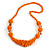 Chunky Orange Glass and Shell Bead Necklace - 70cm L - view 8