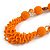 Chunky Orange Glass and Shell Bead Necklace - 70cm L - view 4