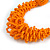 Chunky Orange Glass and Shell Bead Necklace - 70cm L - view 5