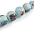 Light Blue Patterned Ceramic/ Clay Bead Brown Silk Cords Necklace - Adjustable - 60cm to 70cm Long - view 6