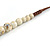 Cream Patterned Ceramic/ Clay Bead Brown Silk Cords Necklace - Adjustable - 60cm to 70cm Long - view 5