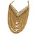 Gold Plated Chic Multi Chain Crystal Bib Necklace - 38cm L/ 7cm Ext/ 12cm Front Drop - view 2