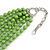 Long Layered Pea Green Acrylic Bead Necklace In Silver Plating - 112cm L/ 5cm Ext - view 2