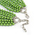 Long Layered Pea Green Acrylic Bead Necklace In Silver Plating - 112cm L/ 5cm Ext - view 4