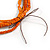 Long Multistrand Orange, Silver Glass/ Wood Bead Necklace - 100cm L - view 6