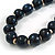Dark Blue/ Black Animal Print Wooden Bead Necklace - 74cm L - view 5