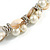 Exquisite Faux Pearl & Shell Composite Silver Tone Link Necklace In Cream/ Antique White - 44cm L/ 7cm Ext - view 4