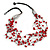 Red Nugget Multistrand Cotton Cord Necklace - 58cm L - view 3