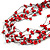 Red Nugget Multistrand Cotton Cord Necklace - 58cm L - view 5
