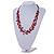 Red Nugget Multistrand Cotton Cord Necklace - 58cm L - view 2